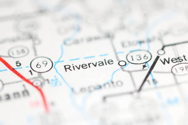 Rivervale Arkansas Usa Auf Einer Geografischen Karte — Stockfoto