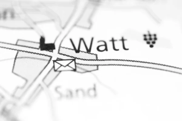 スイスの地理地図上のワット — ストック写真
