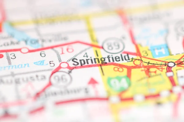Springfield. Michigan. USA on a geography map.