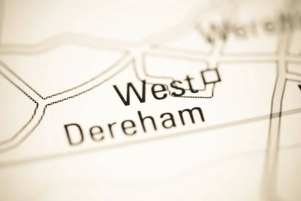 West Dereham Географічній Карті Великої Британії — стокове фото