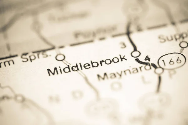 Middlebrook Arkansas Eua Sobre Mapa Geografia — Fotografia de Stock