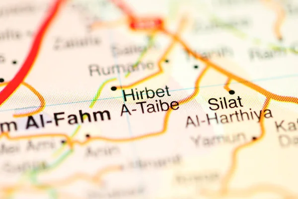 Hirbet A-Taibe on a geographical map of Israel