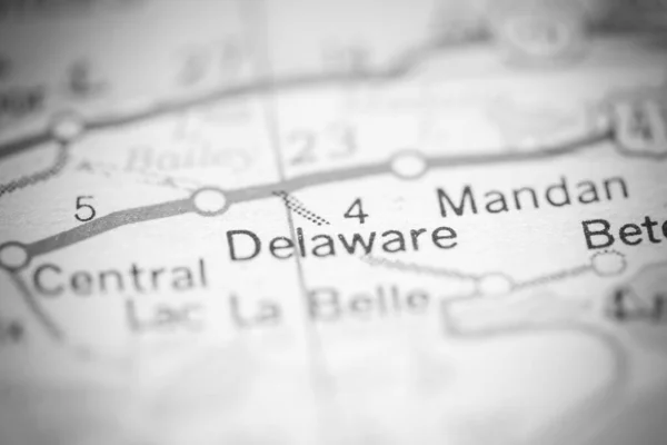 Delaware. Michigan. USA on a geography map.