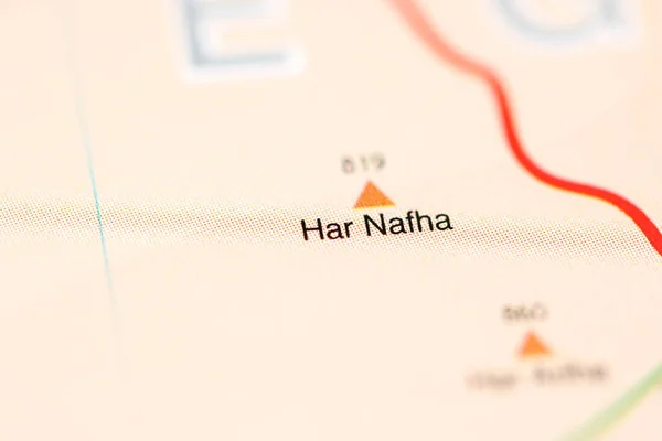 Har Nafha Auf Einer Geografischen Landkarte Von Israel — Stockfoto