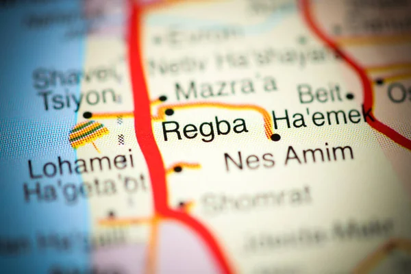 Regba Mapa Geográfico Israel — Foto de Stock