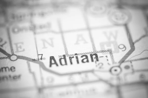 Adrian Michigan Abd Coğrafya Haritasında — Stok fotoğraf