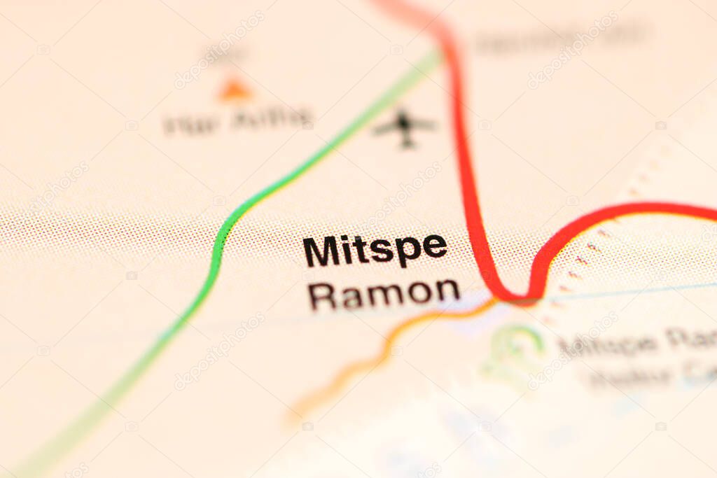 Mitspe Ramon on a geographical map of Israel
