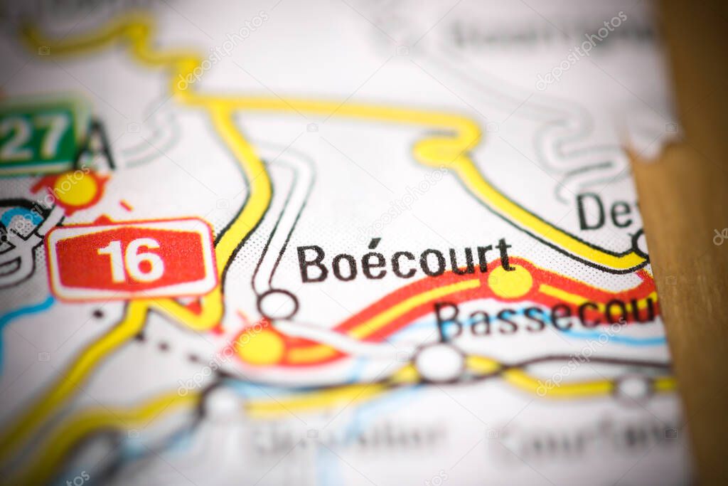 Boecourt on a geographical map of Switzerland