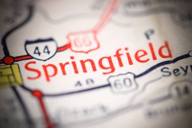 Springfield. Missouri. USA on a geography map. clipart