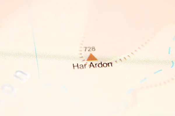 Har Ardon Una Mappa Geografica Israele — Foto Stock