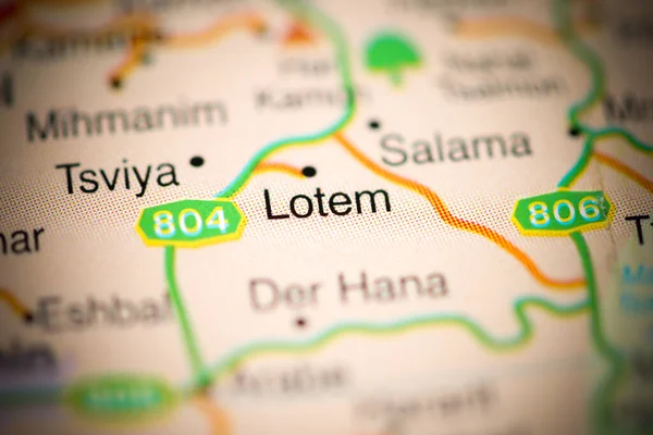 Lotem on a geographical map of Israel