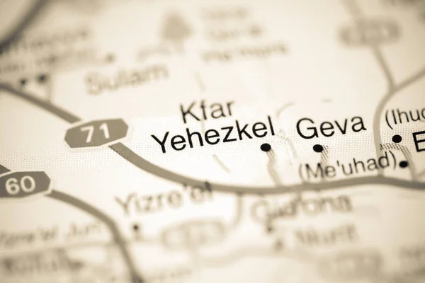 Kfar Yehezkel Mapa Geográfico Israel — Foto de Stock