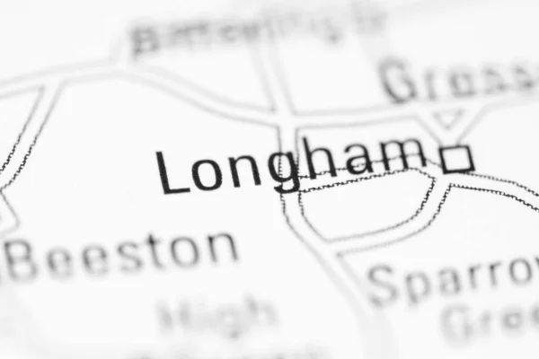 イギリスの地理地図上のロングハム — ストック写真