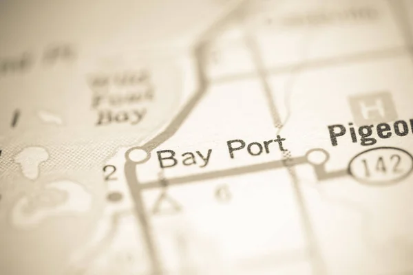 Puerto Bay Michigan Eeuu Mapa Geográfico — Foto de Stock