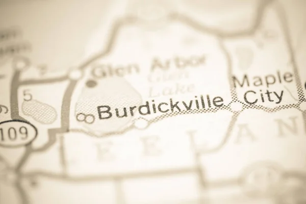 Burdickville 密歇根地图上的美国 — 图库照片