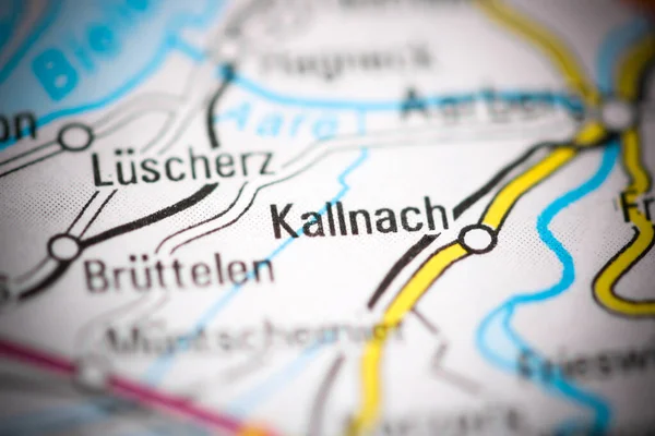 Kallnach Mapa Geográfico Suiza — Foto de Stock