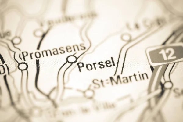 スイスの地理地図上のポルセル — ストック写真