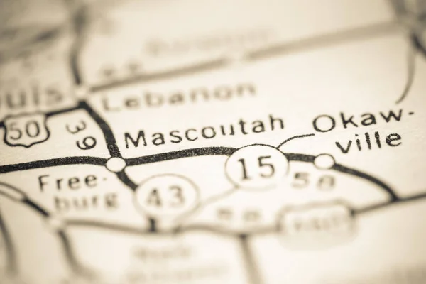 Mascoutah Illinois Abd Coğrafya Haritasında — Stok fotoğraf