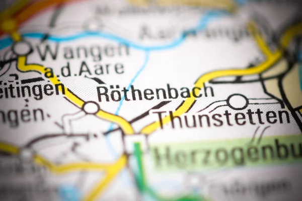 Rothenbach Mapa Geográfico Suiza — Foto de Stock