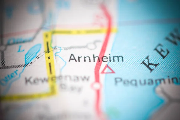 Arnheim Michigan Usa Een Aardrijkskundekaart — Stockfoto