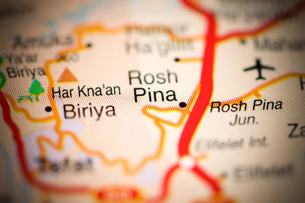 Rosh Pina Mapa Geográfico Israel — Foto de Stock