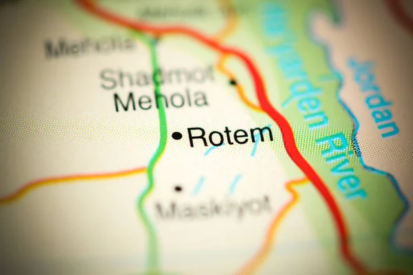 Rotem on a geographical map of Israel