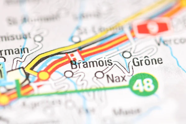 スイスの地理地図上のブラミス — ストック写真