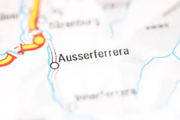 Ausserferrera Mapa Geográfico Suiza — Foto de Stock