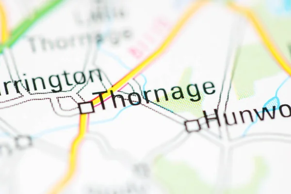 Thornage Mapa Geográfico Reino Unido — Fotografia de Stock
