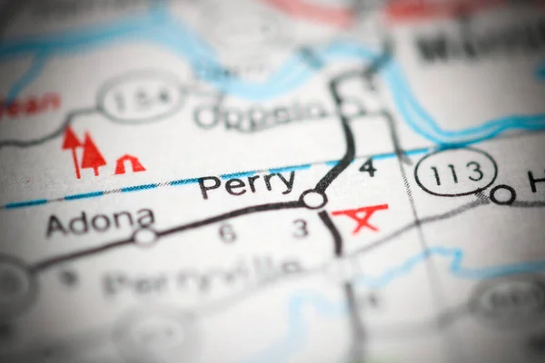 Perry Arkansas Abd Coğrafya Haritasında — Stok fotoğraf