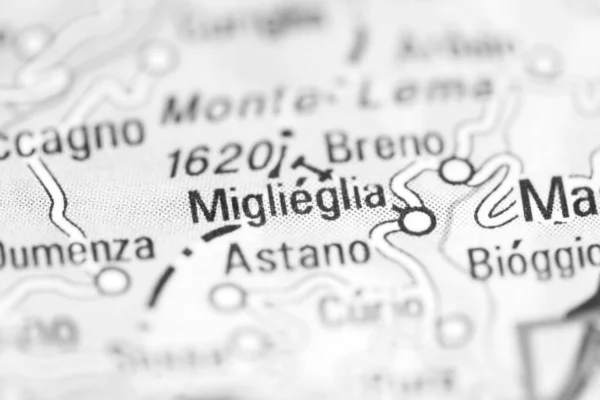 Miglieglia Γεωγραφικό Χάρτη Της Ελβετίας — Φωτογραφία Αρχείου