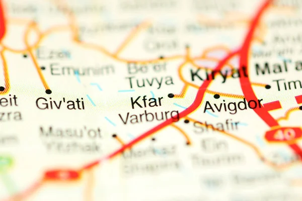 Kfar Varburg on a geographical map of Israel
