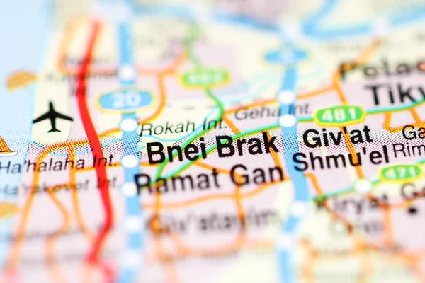 Bnei Brak Γεωγραφικό Χάρτη Του Ισραήλ — Φωτογραφία Αρχείου