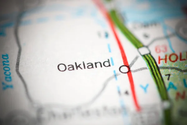 Oakland Mississippi Usa Geografisk Karta — Stockfoto