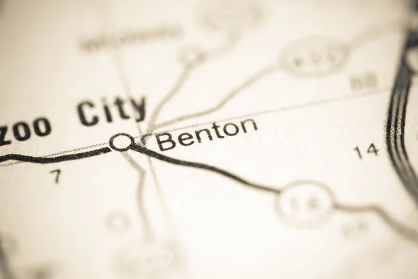 Benton Mississippi Eua Sobre Mapa Geografia — Fotografia de Stock