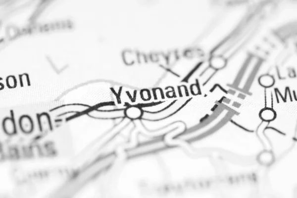 Yvonand Γεωγραφικό Χάρτη Της Ελβετίας — Φωτογραφία Αρχείου