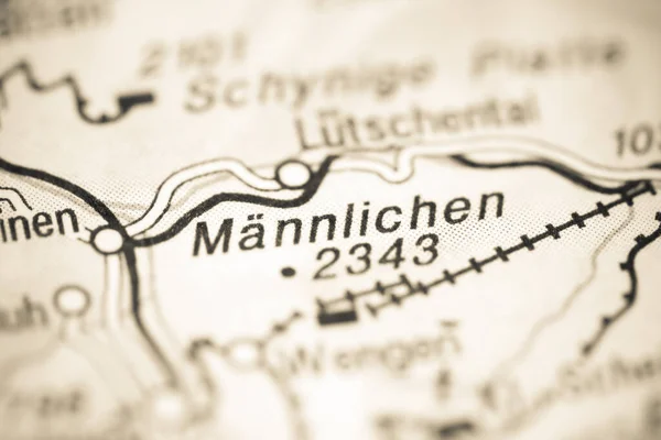 Mannlichen Mapa Geográfico Suiza — Foto de Stock
