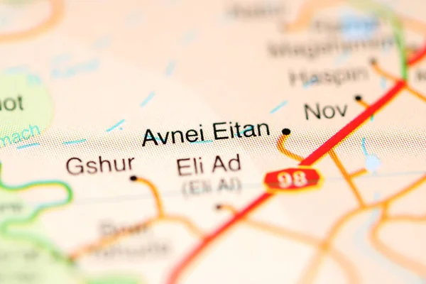 Avnei Eitan Auf Einer Geografischen Landkarte Von Israel — Stockfoto