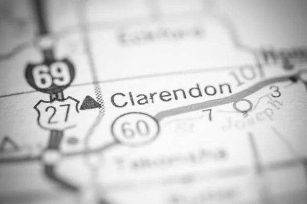 Clarendon Michigan Stati Uniti Una Mappa Geografica — Foto Stock