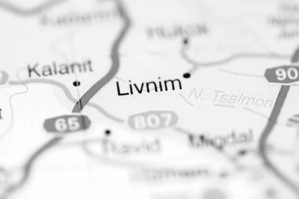 Livnim on a geographical map of Israel