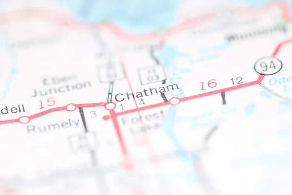 チャタム ミシガン州 地理地図上のアメリカ — ストック写真