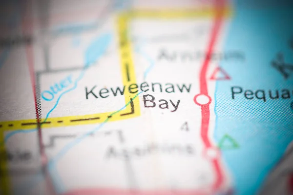 Keweenaw Bay Jag Heter Michigan Usa Geografisk Karta — Stockfoto