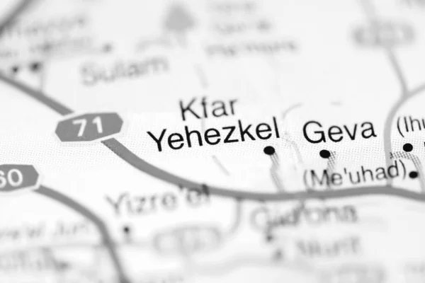 Kfar Yehezkel Mapa Geográfico Israel — Foto de Stock