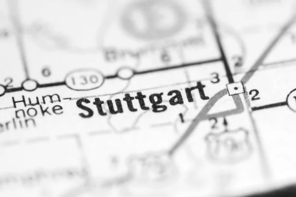 Stuttgart Vagyok Arkansas Ban Usa Egy Földrajzi Térképen — Stock Fotó