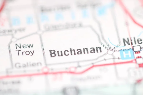 Buchanan Michigan Eeuu Mapa Geográfico — Foto de Stock
