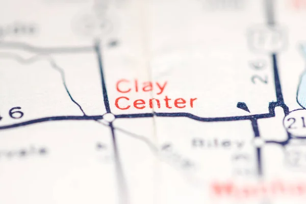 Centro Clay Kansas Eeuu Mapa Geográfico —  Fotos de Stock