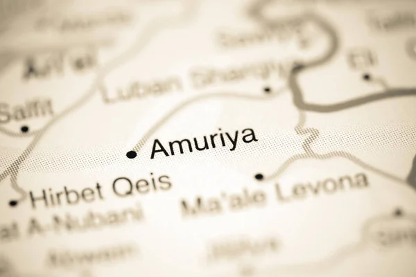 Amuriya on a geographical map of Israel