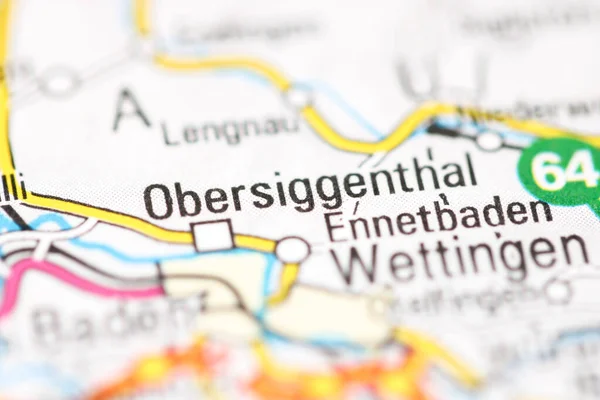 Obsersiggenthal Mapa Geográfico Suiza — Foto de Stock
