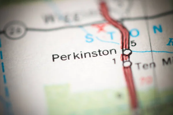 パーキンストン ミシシッピ州 地理地図上のアメリカ — ストック写真