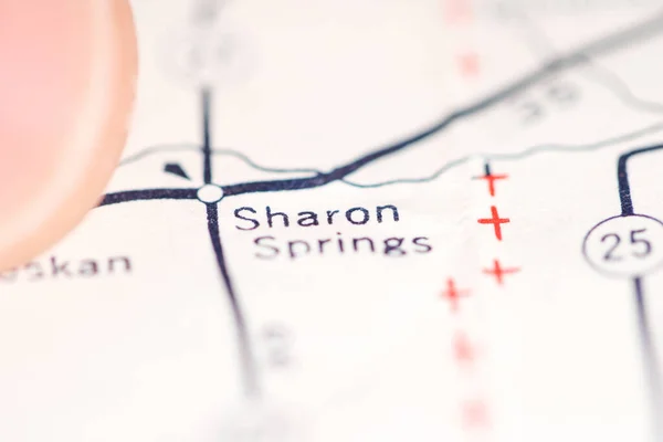 Sharon Springs Kansas Usa Auf Einer Geografischen Karte — Stockfoto